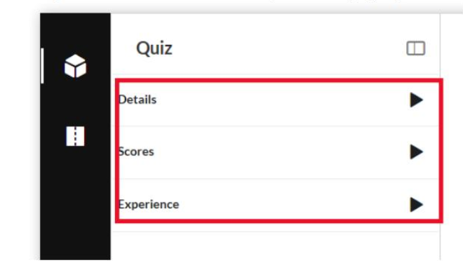 Kaltura Quiz settings.