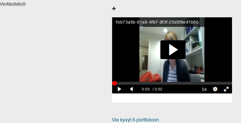 Video, joka on upotettu Moodleen.