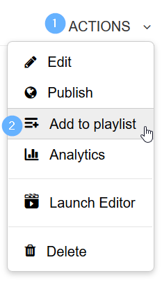 The Add to playlist button below the Actions button.