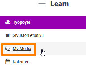 Moodle's My Media button.