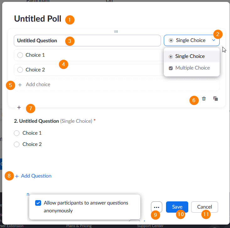 Zoom meeting poll