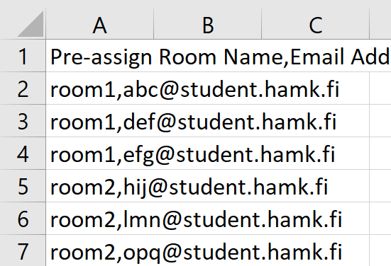 zoom breakout room csv mallipohja.