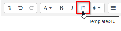 Templates button in text editor