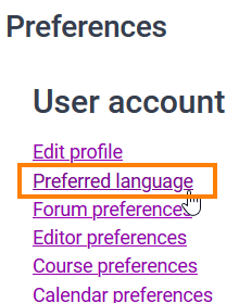 moodle preferred language