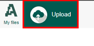 My files and Upload -buttons are side-by-side in the right upper corner of the page.